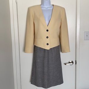 Valentino Miss V  Vintage Houndstooth Skirt- Jacket Set